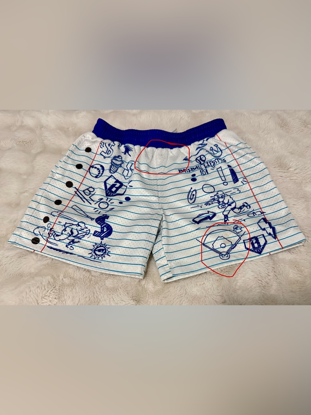 Baseball Lifestyle 101 Doodle Shorts - Picture 2 of 4